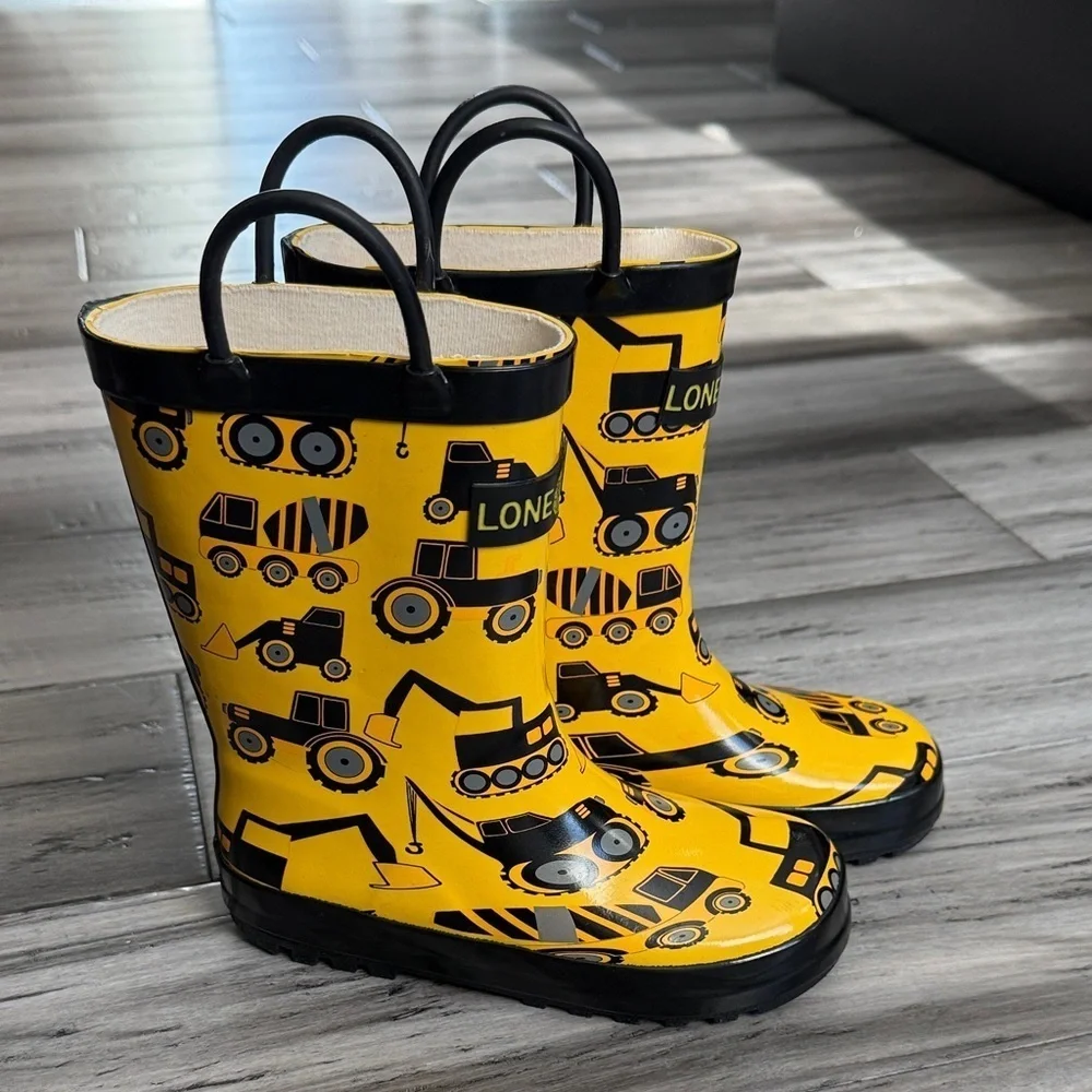 NWOT Lone Cone Kids Yellow Construction Rain Boots